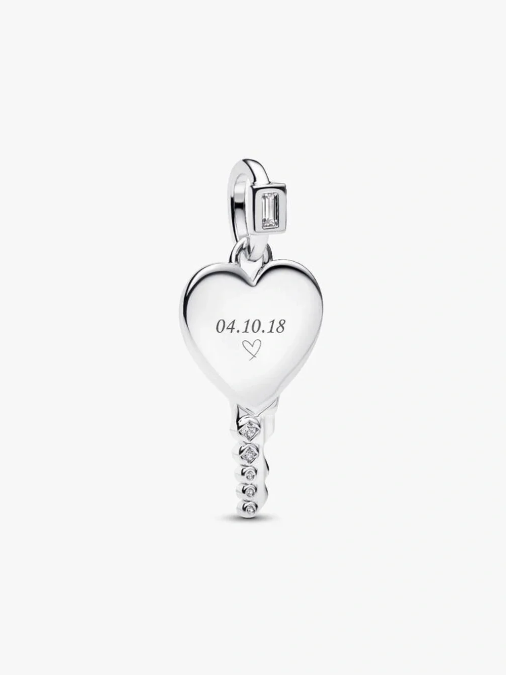 Pandora Engravable Heart Key Pendant